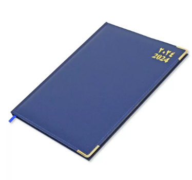 FIS Golden Executive Diary 2024 Arabic/English/French (1-Week at a glance) Blue - FSDI35AEG24BL