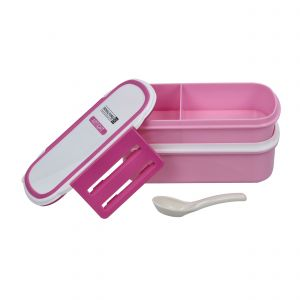 Royalford Double Layer Air Tight Lunch Box - Plastic - Pink