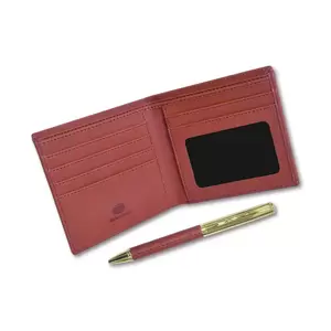 FIS Gift Set Italian PU (Wallet/Pen) Maroon - FSCLWPMR