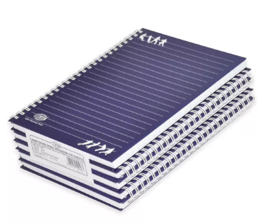 5-Piece FIS Spiral Hard Cover Notebook Single Line A5, 100-Sheets - FSNBSA51905