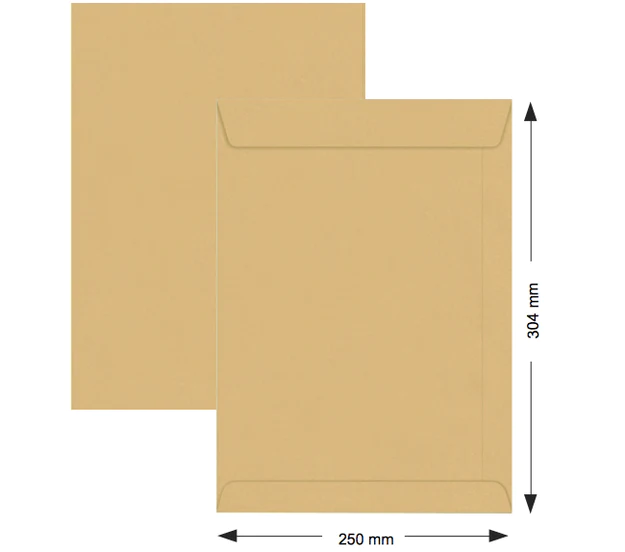 Hispapel Brown Envelope 250 x 304mm 12" x 10" 250pcs-box