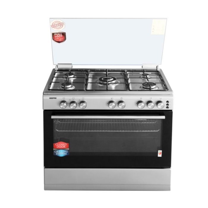 Geepas GCR9063NST Free Standing Gas Cooking Range Bake & Grill, 90X60