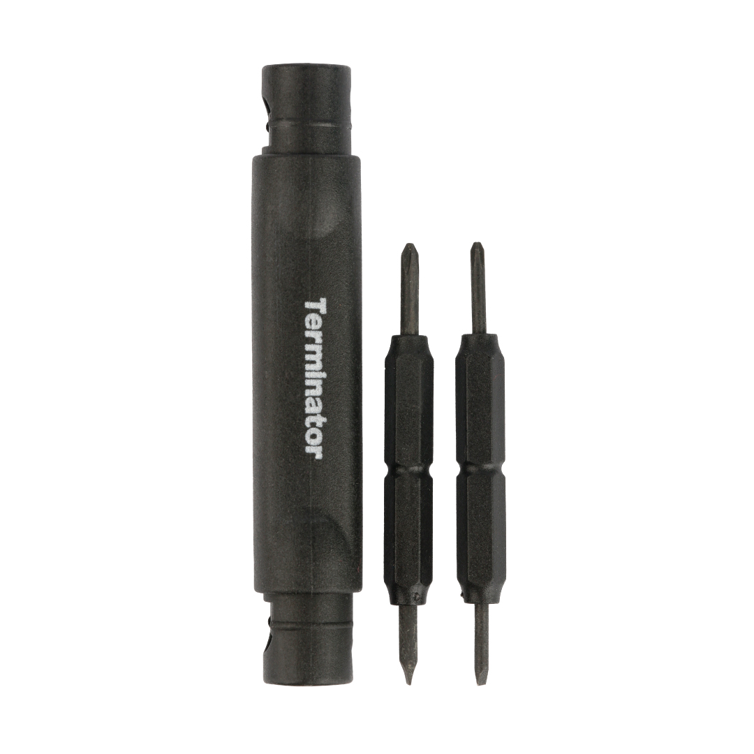 Terminator Precision Screw Driver Set 4 Size (+&-) Detachable With Pocket Clip