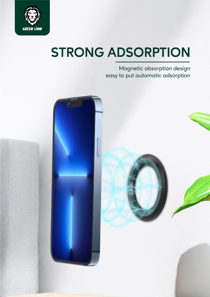 Green Magnetic Holder Sticker - Black