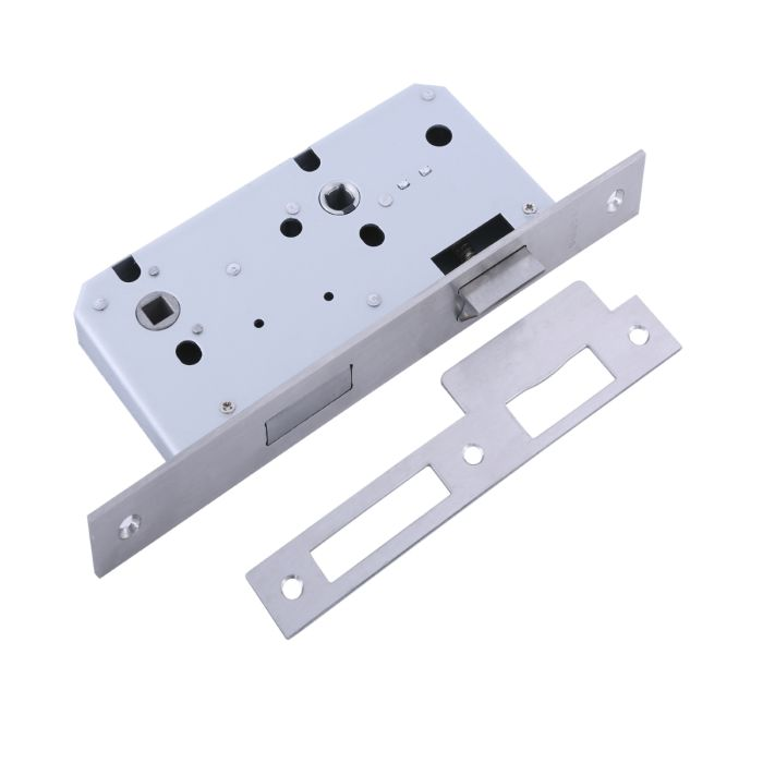 Geepas Stainless Steel Bathroom Lock | SS 304 Bolts | Latch Bolt & Dead Bolt | Ideal For Bedroom, Bathroom And More | Retardant Material | 235mm Forend Plate | 2 Years Warranty