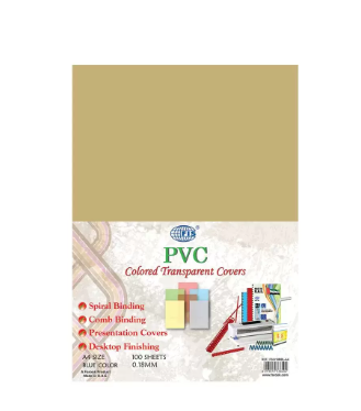 Fis PVC Colored Transparent Covers - 180 Micron, Pocket Of 100 Pieces
