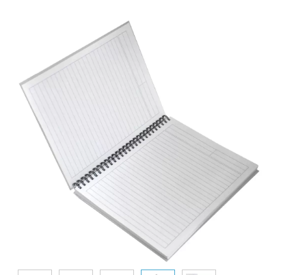 FIS Pack of 5 Spiral Hard Cover Notebook 9X7 Inches (22.86 X 20.32 CM) Single Line,With Border,100 Sheets-Platinum -FSNBS97NA272