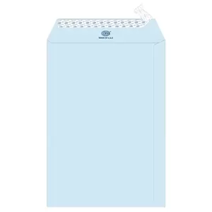 FIS Color Envelopes Peel & Seal, Pastel Colors, Pack of 50 Pcs. Blue Color, 10 x 7 Inch, 80 GSM - FSEC8033PB50