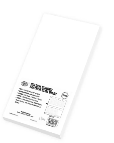 FIS 2023 Slim Diary Bonded Leather English 1-Side Padded Maroon - FSDI52EGB23MR