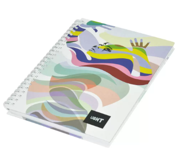 5-Piece Light Spiral Hard Cover Notebook, Single Ruled, (100 Sheets), A5 Size - LINBSA51702