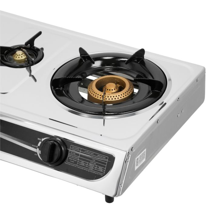 Stainless Steel Gas Cooker, Auto Piezo Ignition, | Triple Gas Burner | Low Gas Consumption | FFD | Cast Iron Mixing Tube