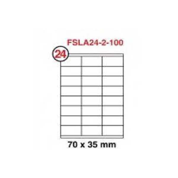 FIS Multipurpose Laser Labels, Colour White, Size 70X35MM, (24 Sticker x 100 Sheet) A4 Size, E.U. Origin Material - FSLA21-2-10
