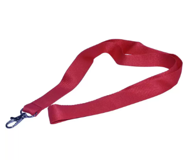 10-Piece FIS Flat Lanyard Red with Metal Hook 2X90cm - FSNA07-2CM/10
