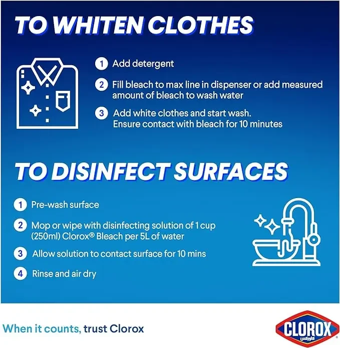 Clorox Liquid Bleach Orange Scent 8 x 1.89L