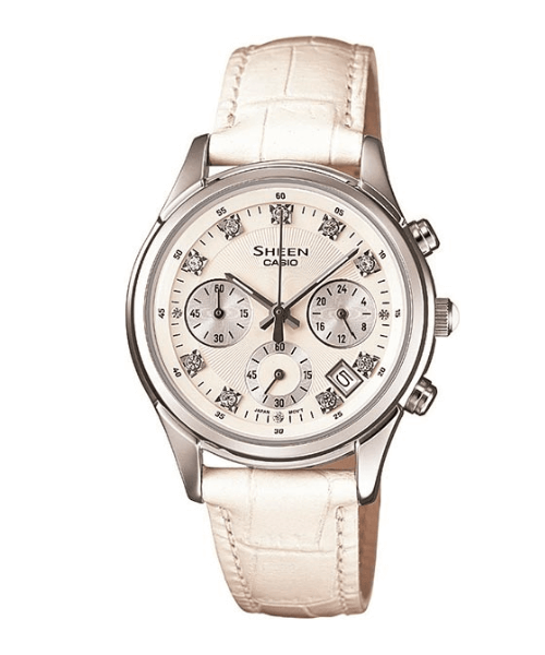 Casio Sheen SHE-5023L-7ADR, Multi hand, Analog Women's Watch, White