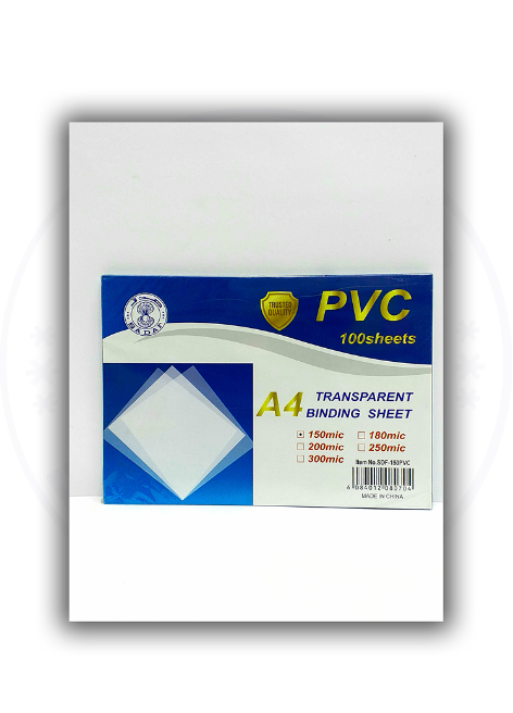 SADAF TRANSPARENT BINDING SHEET A4 150MIC 100PC/PKT
