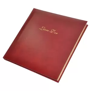 Fis Golden Book, Italian Pu Cover, Laid Paper, 100 Gsm With Frame Gift Box And Gilding - 96 Sheets, Maroon Color, 280 X 275 Mm