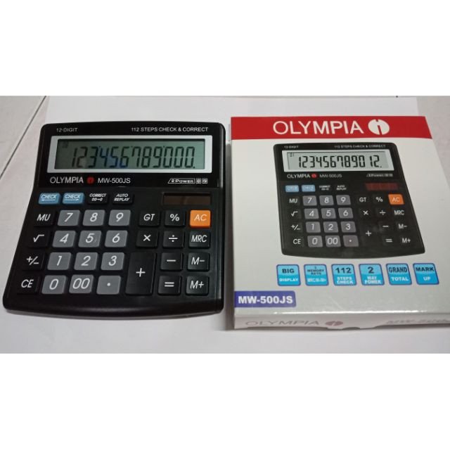 MW-500L 12 DIGITS Desktop Calculator 112 STEP CHECK & CORRECT Black