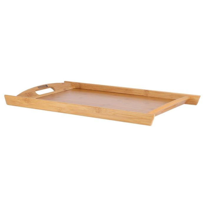 Bamboo Tray -Serving Platters/Breakfast Tray - Lightweight, Eco-Friendly & Durable - Perfect For Bed Breakfast Tea Serving Tray - Multi-Functional Serving Tray With Handles (45x29x4.8 Cm)