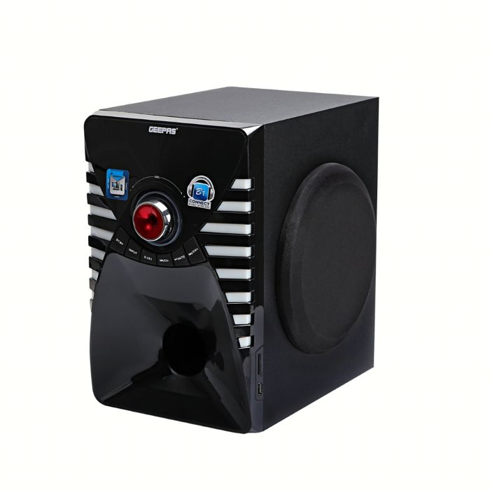 Geepas 5.1 Immersive Sound, 50000 Watts Peak Power, Booming Bass, 3.5mm Audio, USB, Bluetooth & Multiple-Devise, Multiple Devise Inputs (Pc, Ps4, Xbox, Tv, Smartphone, Tablet, Music Player)