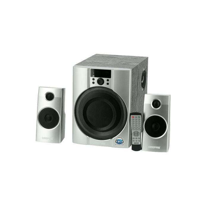 Geepas 2.1 Multimedia Speaker, 35000 Watts Powerful 6.5" Sub-Woofer | USB, Bluetooth & Multiple-Devise, Multiple Devise Inputs (Pc, Ps4, Xbox, Tv, Smartphone, Tablet, Music Player)