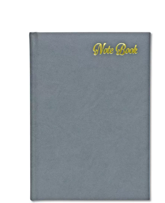 FIS Notebook Bonded Leather, Size A5, Italian Ivory Paper, 70 GSM, 196 Pages, 8 mm Ruled, 1 Side Padded Cover, Colour Grey - FSNB1SA5IVBLGY