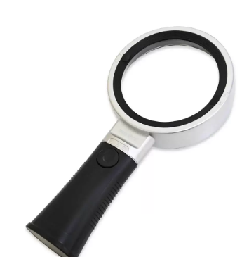FIS 10X Round Handheld Magnifying Glass with 12 LED Lights -EYMG1812
