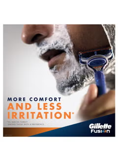 Fusion, 5 Razor Handle, With Blades, Orange/Silver