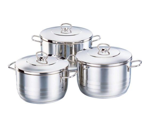 Korkmaz Mega Plus 6Pc Cookware Set - Stainless Steel - Silver