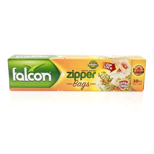 Falcon Freezer Zipper Bag – 40 X 30 CM (24 Packs x 30 Bags)