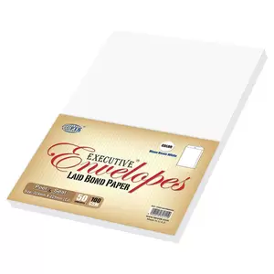 FIS Laid Paper Envelopes Peel & Seal, Pack of 50 Pcs. Moon Beam White Color, C4 (324 x 229 mm), 100 GSM - FSEE1027PBMW50