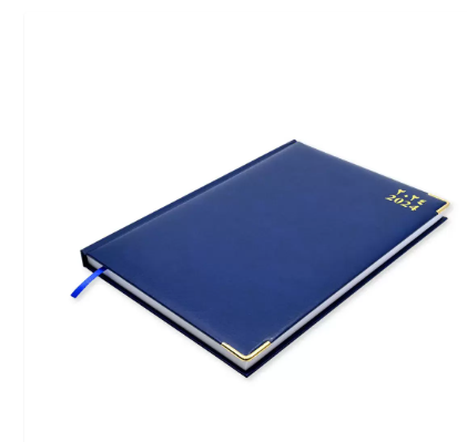 FIS A4 Diary 2024 Arabic/English (Golden Corners) Blue - FSDI42AE24BL