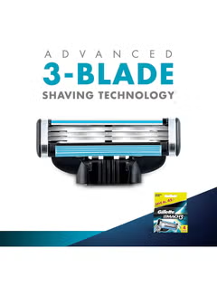 4 Piece Mach3, Razor Blades, Blue/Silver