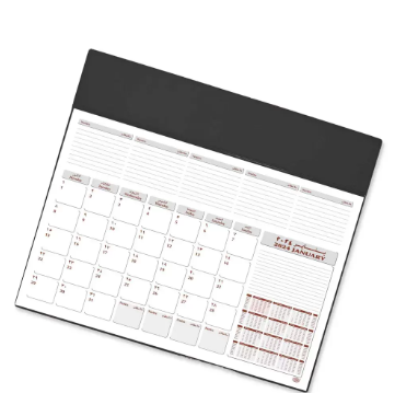 FIS Year Planner 2024 (Arabic/English) PVC Desk Blotter, Black- FSDK2AE24BK