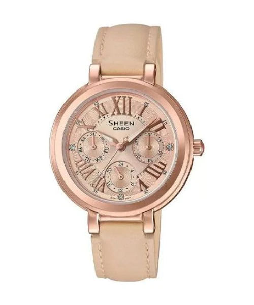 Casio Sheen SHE-3034GL-9AUDF Water Resistant Analog Women's Watch, Rose Gold