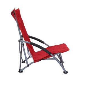 Royalford Beach Foldable Camping Chair - Alloy Steel - Red - RF10346