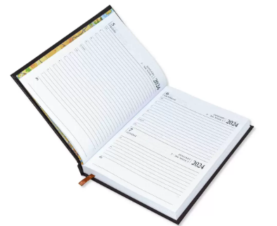 FIS Diary 2024 English (Saturday & Sunday Combined) A5 , Chocolate -FSDI92EN24CH