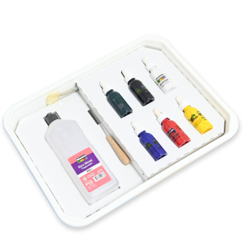 Nova Color Marbling Starter Paint Set With 800 Ml Of Purple Color Paint With 6 30 Ml Colors (Blue,Red,Yellow,Green,Black,White) And Brushes -KRPBNC-239