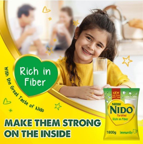 Nestlé Nido Fortified Milk Powder Rich in Fiber Pouch 750g
