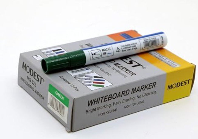 Modest White board Marker Bullet MS-822 Green, (Pack of 12 Pcs)