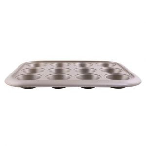 Royalford 12 Cup Muffin Pan - Aluminium - Brown
