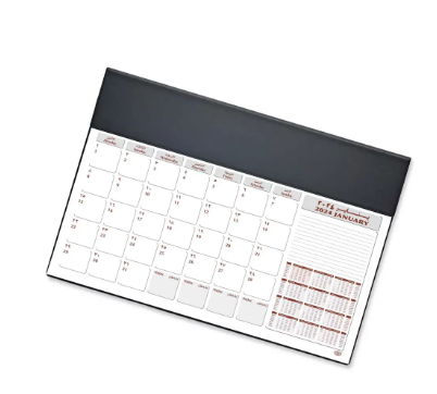 FIS Year Planner 2024 (Arabic/English) PVC Desk Blotter, Black- FSDK2AE24BK