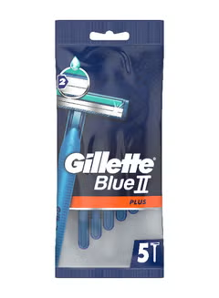 Blue II Plus Disposable Razors 5 Count