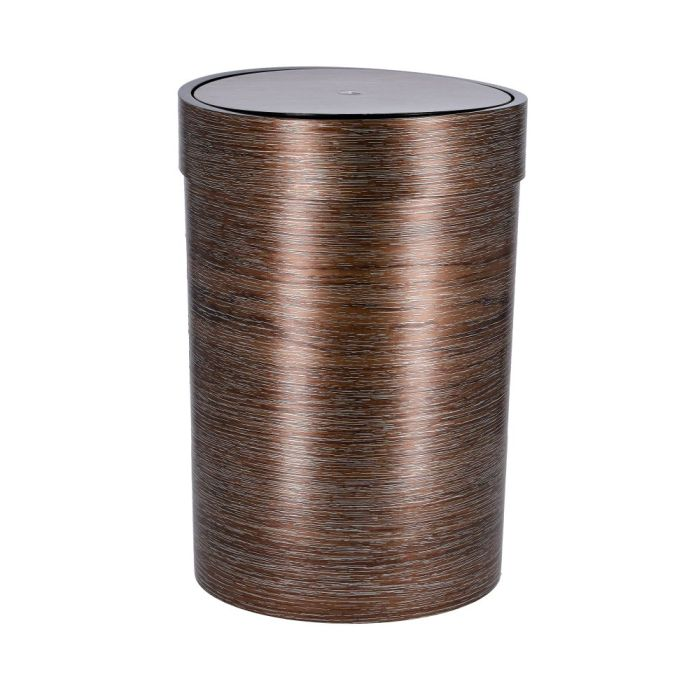 Royalford RF8694 16L Dust Bin - Bathroom Bin With Swing Top Lid, Durable Design, Unique Wood Finishing And Polymer Material - Trash Bin Perfect For Home Or Office Use - Easy To Clean & Stylish Design