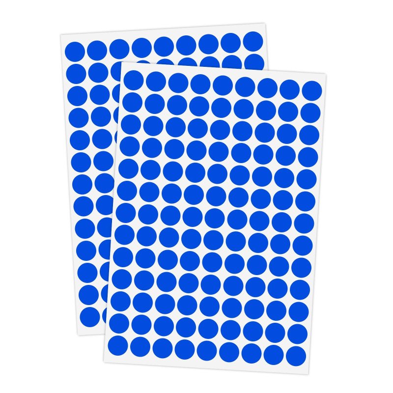 Round Labels 10mm Diameter Blue (960 - Piece)
