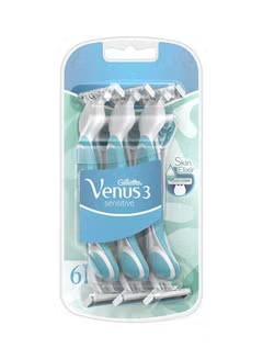 6 Pieces Venus 3, Sensitive Disposable, Razors Multicolor
