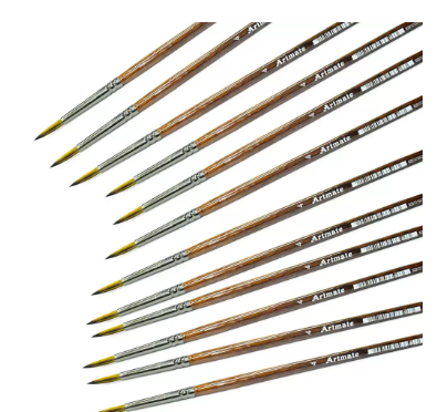 Artmate Artist Brushes Round 4 Size, Set Of 12 Pieces - Jiabsx101r-4
