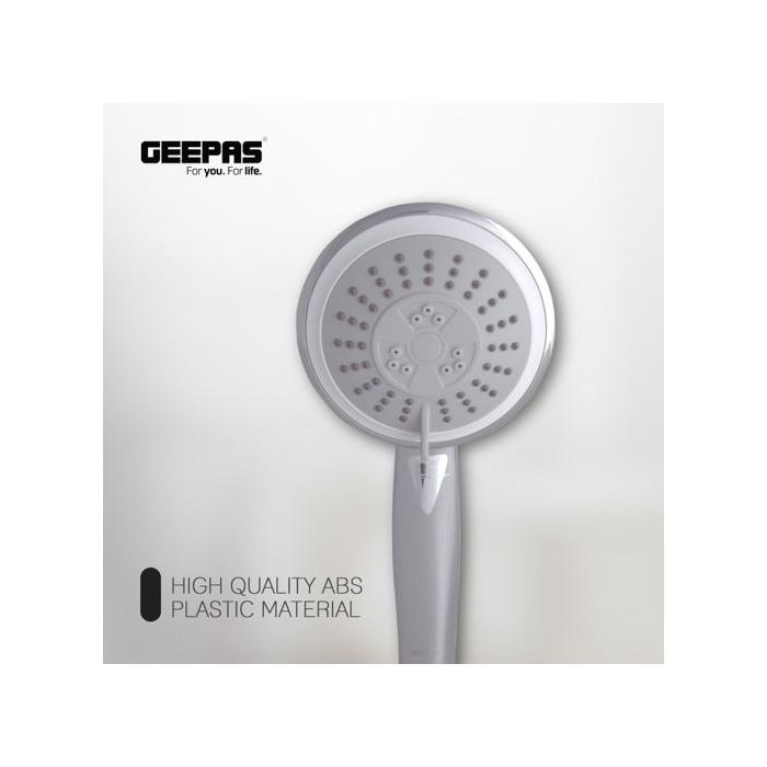 Geepas 3 Function Hand Shower, Lightweight With Three Spray Patterns, Easy To Install Sturdy And Durable Shower Handset