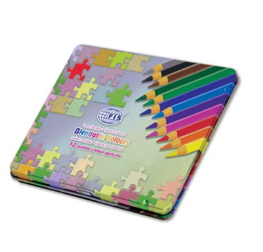 Fis Jumbo Color Pencils (12 Blendable Color Pencils), Set Of 12 Pieces