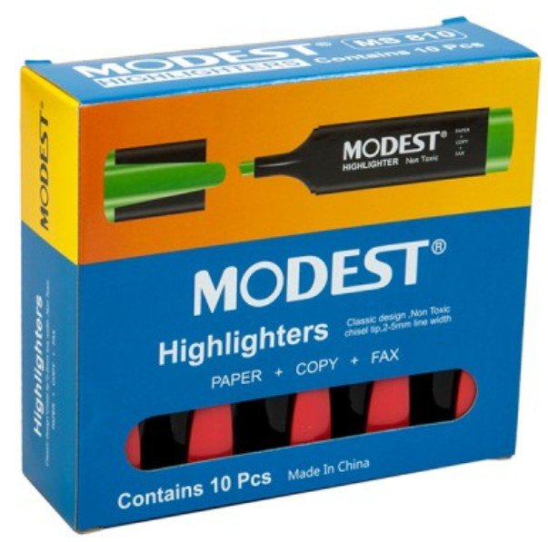 Modest Highlighter MS 810 Red - (Pack of 10)